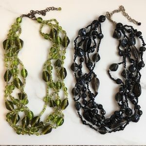 Lot of 2 Multi-Strand Beaded Necklaces